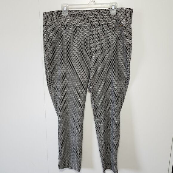 Roz & Ali Pants - Roz & Ali Womens Pull On Dress Pants Size 20 Black White Geometric Career